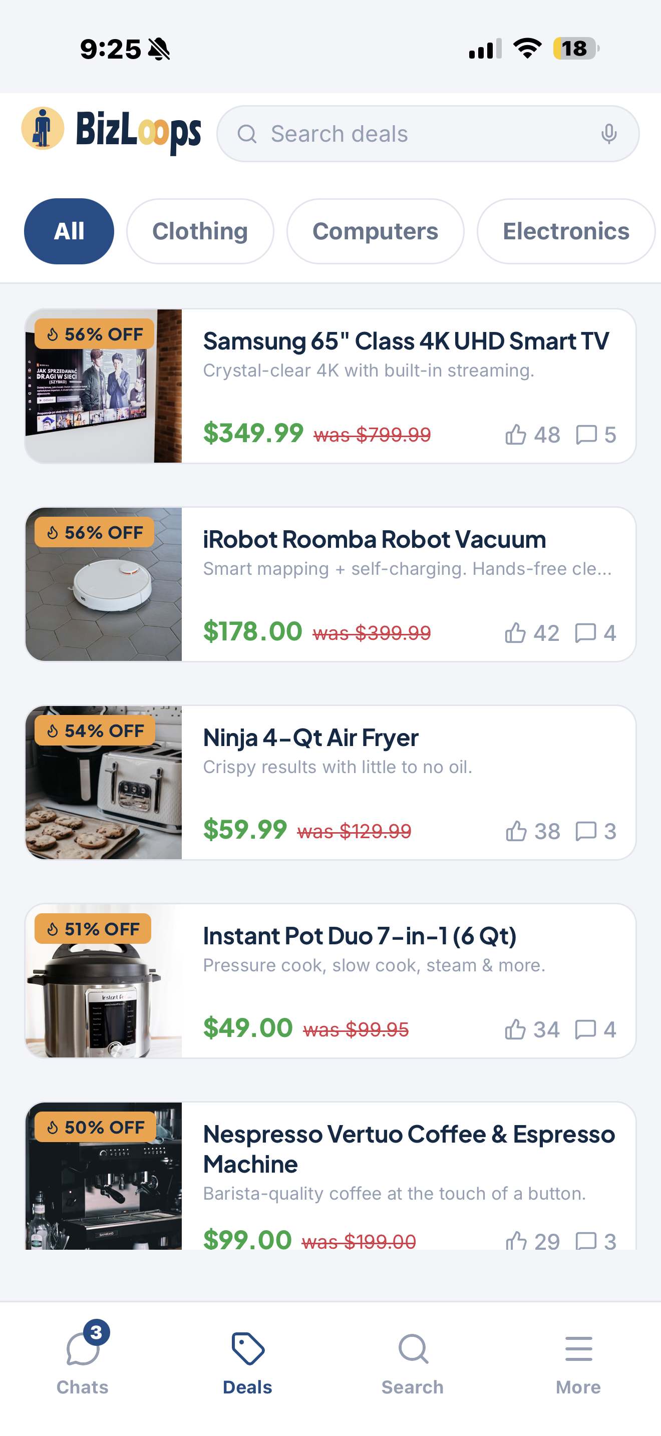 Deals feed